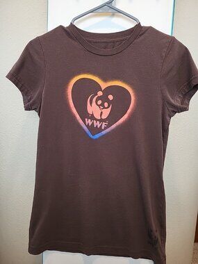 Vintage Chaser WWF Junior's XL short sleeve shirt Panda Top 50% Organic Cotton